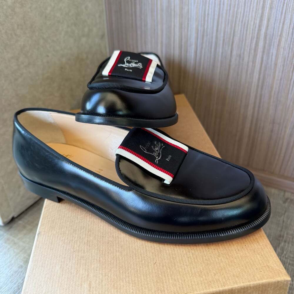 Christian Louboutin Tiketa Flat Calf Abrasivato Loafers Black Size 36.5 - Picture 7 of 7